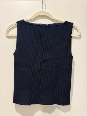 Abercrombie Navy Ribbed Shell Tank
